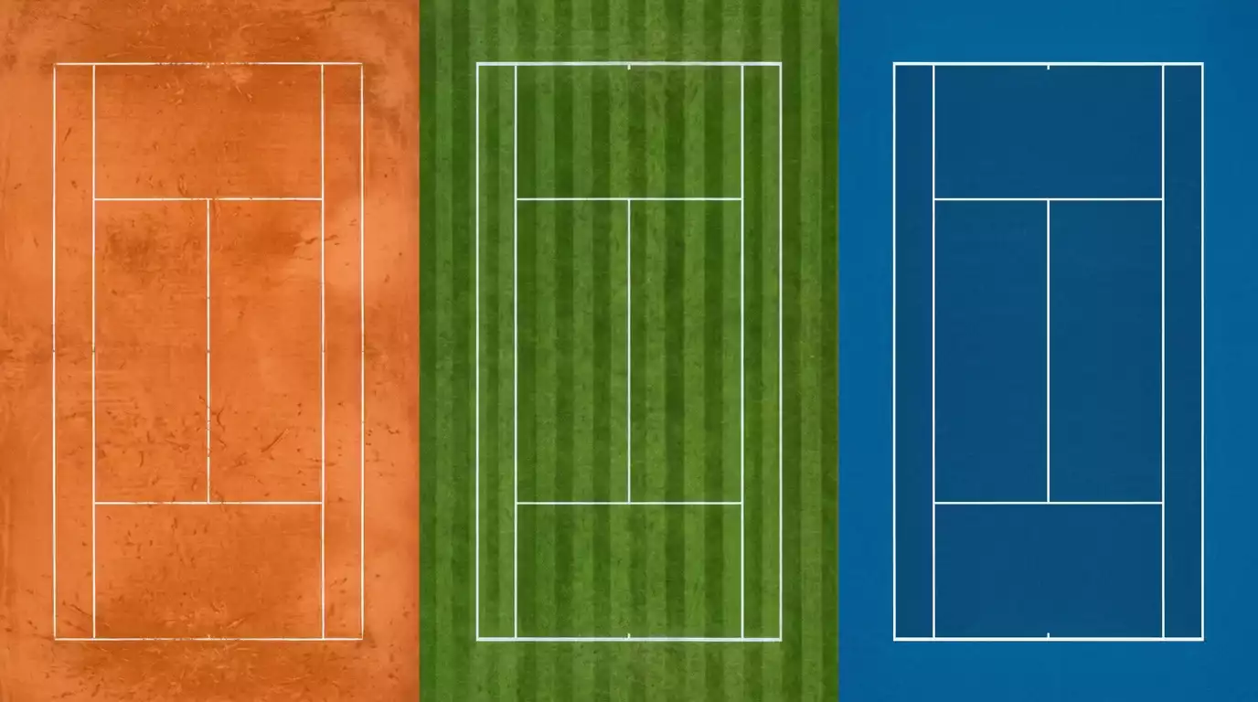 Comparación de superficies de tenis tierra batida hierba y pista dura para apuestas